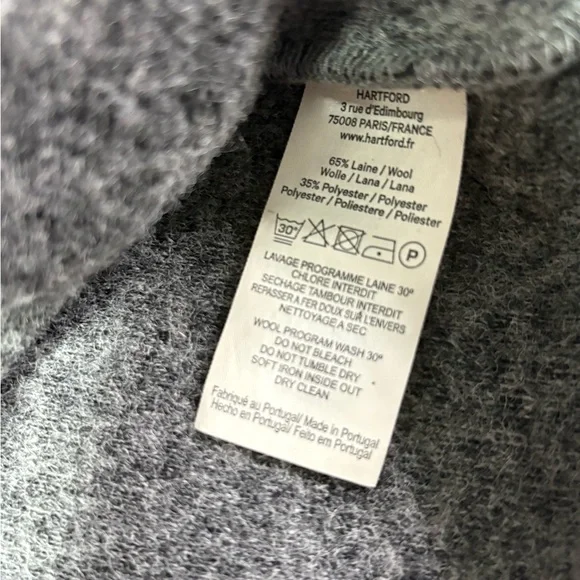 Hartford Hooded Zip Up Jacket Wool Blend Sweater — Size M - Picture 5 of 5